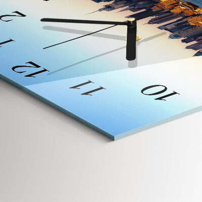 Vierkante glazen wandklok Horizon