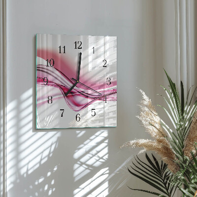 Vierkante glazen wandklok Abstracte kunst