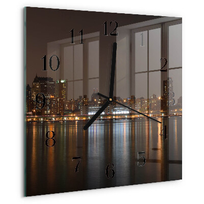Vierkante glazen wandklok Horizon