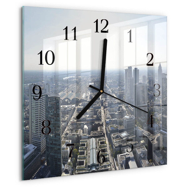 Vierkante glazen wandklok Horizon
