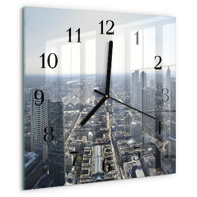 Vierkante glazen wandklok Horizon