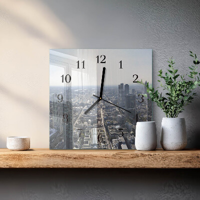 Vierkante glazen wandklok Horizon