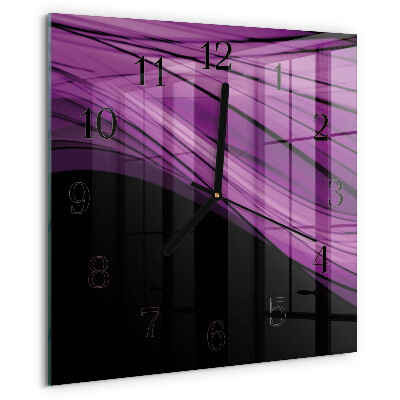 Vierkante glazen wandklok Abstractie