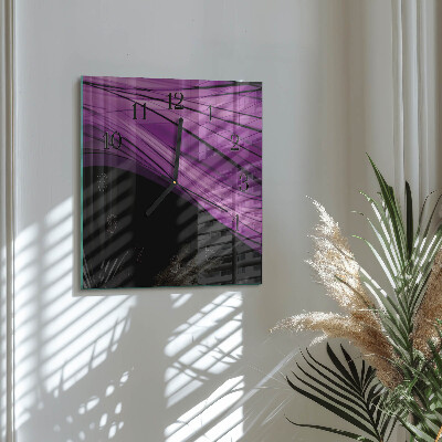 Vierkante glazen wandklok Abstractie