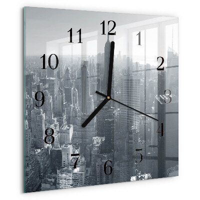 Vierkante glazen wandklok Horizon