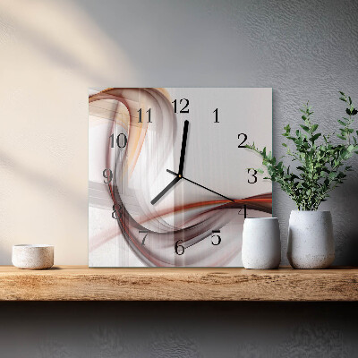 Vierkante glazen wandklok Abstractie