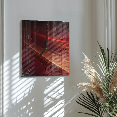 Vierkante glazen wandklok Abstractie