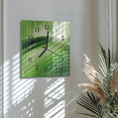 Vierkante glazen wandklok Abstractie