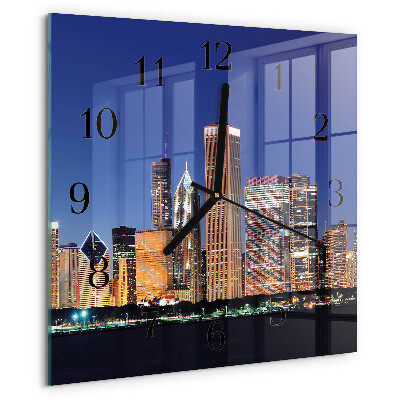 Vierkante glazen wandklok Horizon