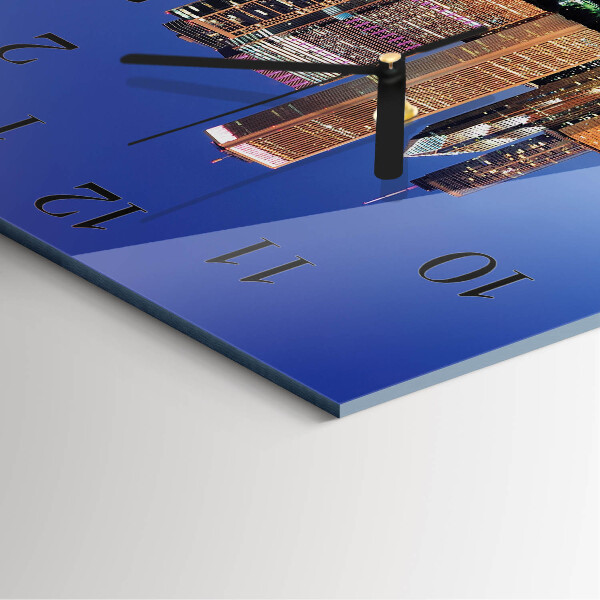 Vierkante glazen wandklok Horizon