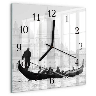 Vierkante glazen wandklok De Venetiaanse boot