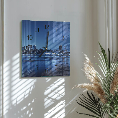 Vierkante glazen wandklok Horizon