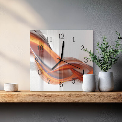 Vierkante glazen wandklok Abstracte rook