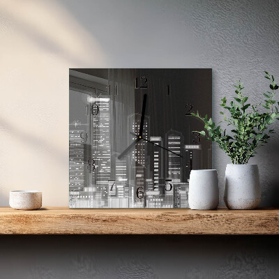 Vierkante glazen wandklok Horizon