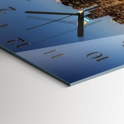 Vierkante glazen wandklok Horizon