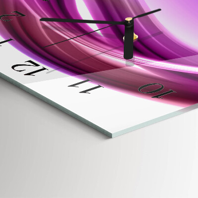 Vierkante glazen wandklok Abstracte lijnen