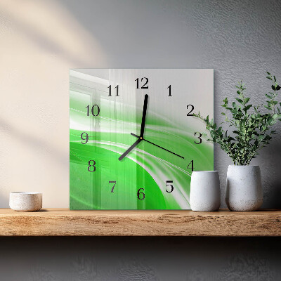 Vierkante glazen wandklok Abstractie