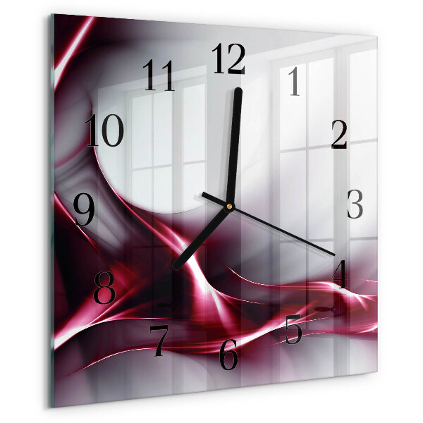 Vierkante glazen wandklok Abstractie