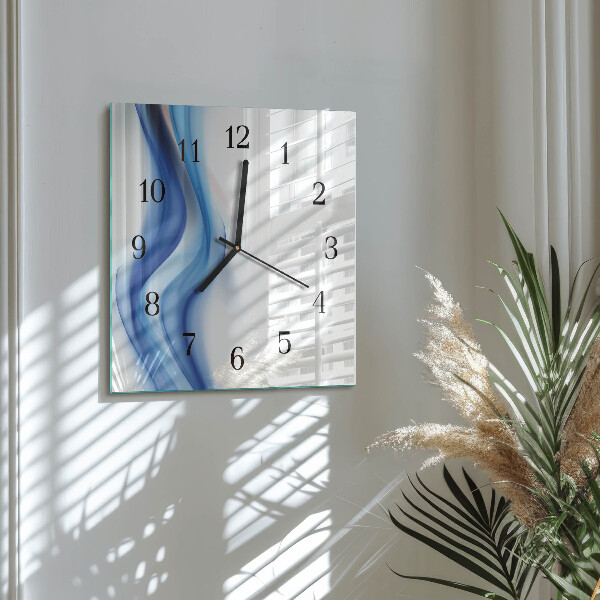 Vierkante glazen wandklok Abstracte rook