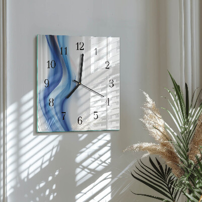 Vierkante glazen wandklok Abstracte rook
