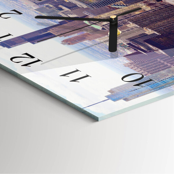 Vierkante glazen wandklok Horizon