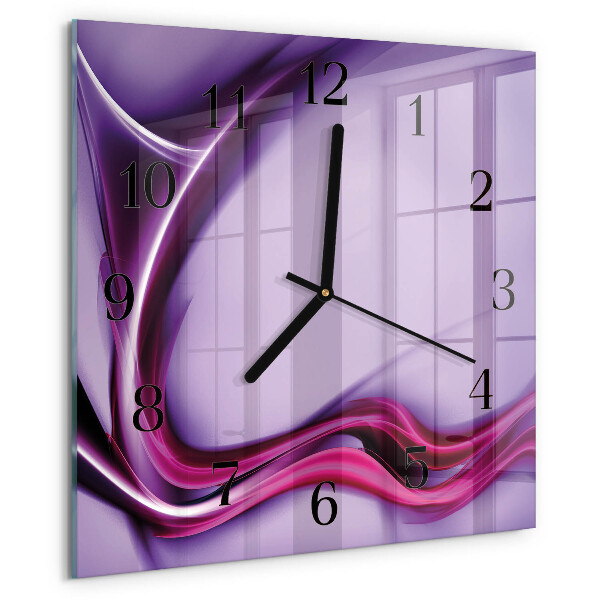 Vierkante glazen wandklok Abstractie
