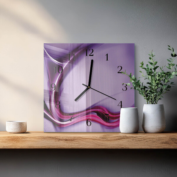 Vierkante glazen wandklok Abstractie