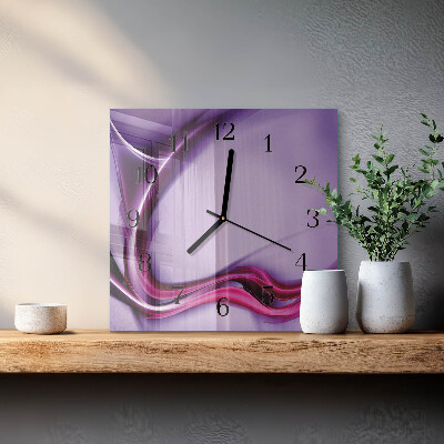 Vierkante glazen wandklok Abstractie