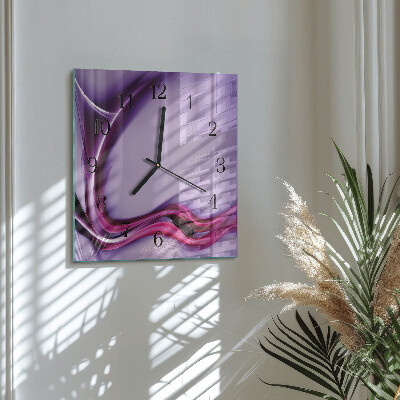 Vierkante glazen wandklok Abstractie