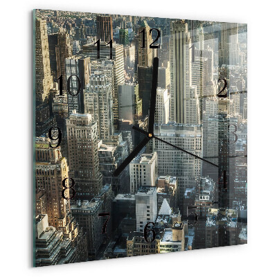 Vierkante glazen wandklok Horizon
