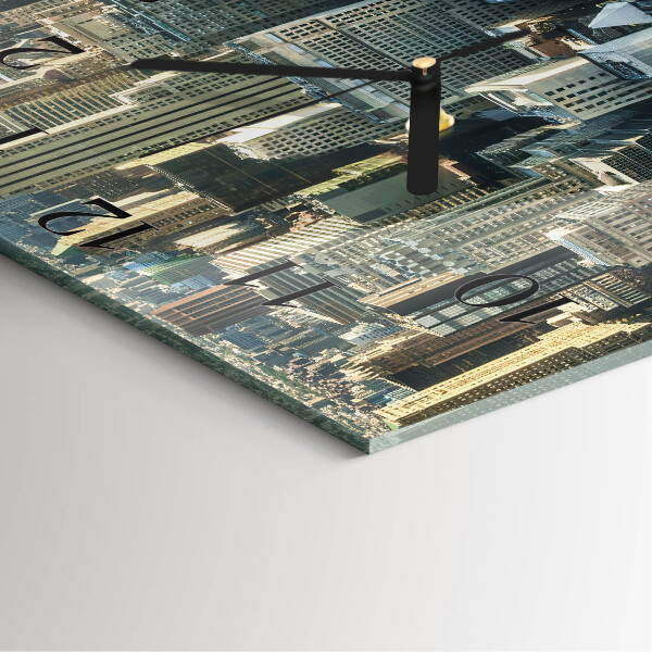 Vierkante glazen wandklok Horizon
