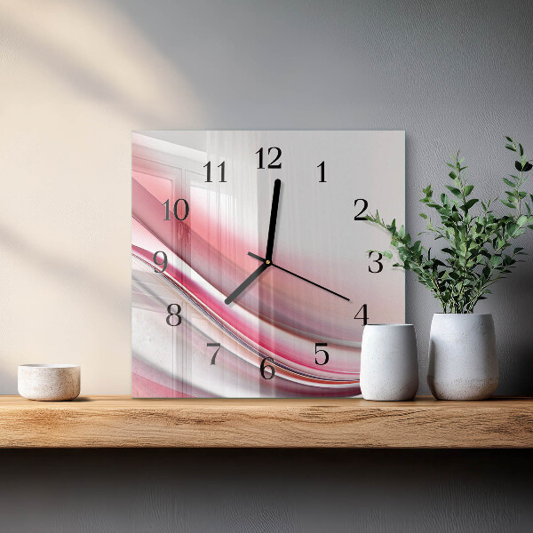 Vierkante glazen wandklok Abstractie