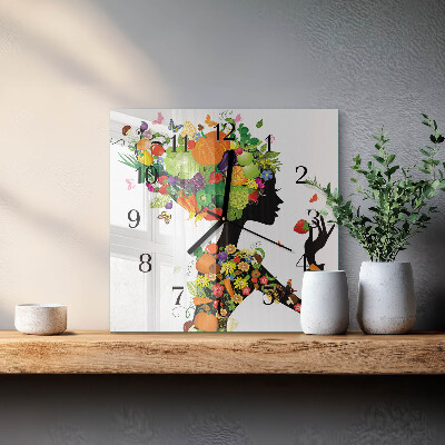 Vierkante glazen wandklok Deel