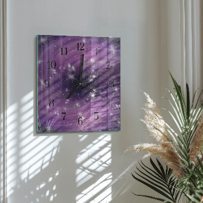 Vierkante glazen wandklok Abstractie