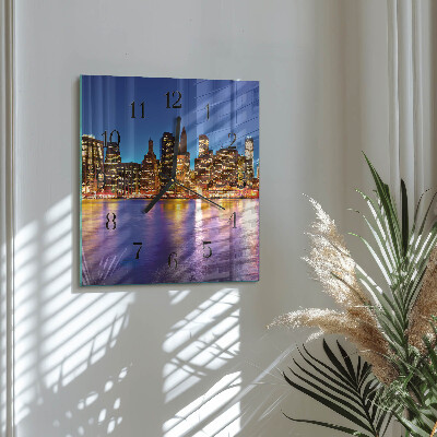 Vierkante glazen wandklok Horizon