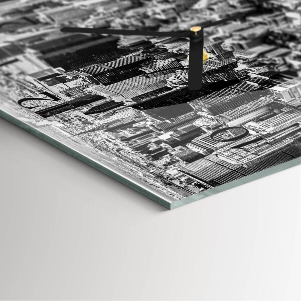 Vierkante glazen wandklok Horizon
