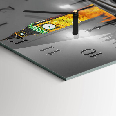 Vierkante glazen wandklok Big Ben