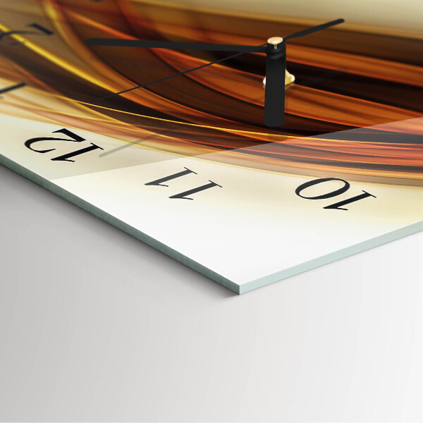Vierkante glazen wandklok Abstractie