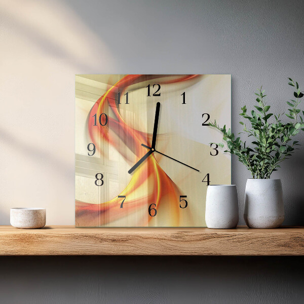 Vierkante glazen wandklok Abstractie