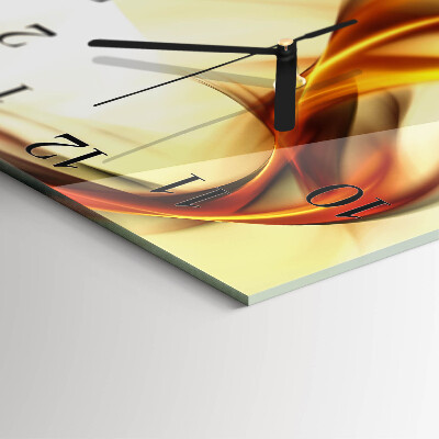Vierkante glazen wandklok Abstractie