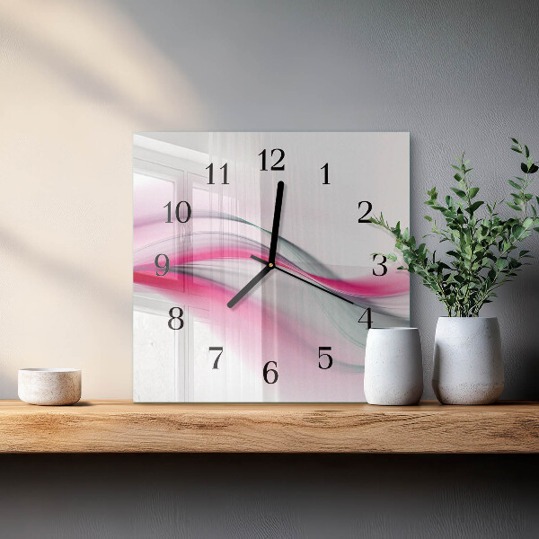 Vierkante glazen wandklok Abstractie
