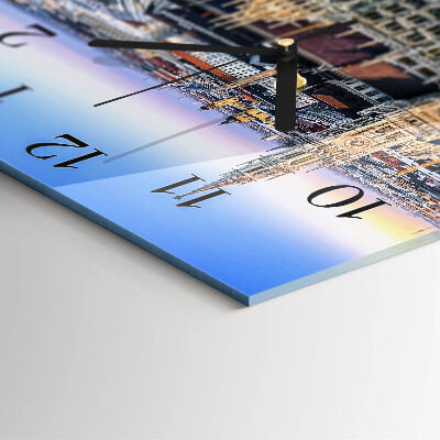 Vierkante glazen wandklok Horizon