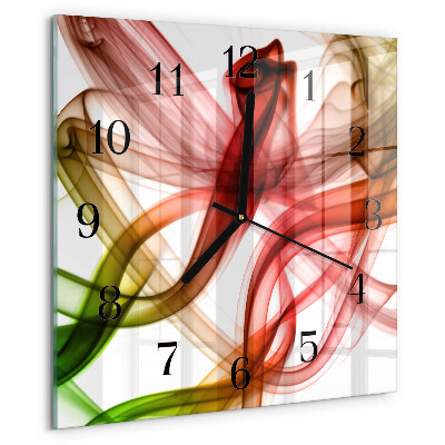 Vierkante glazen wandklok Abstractie