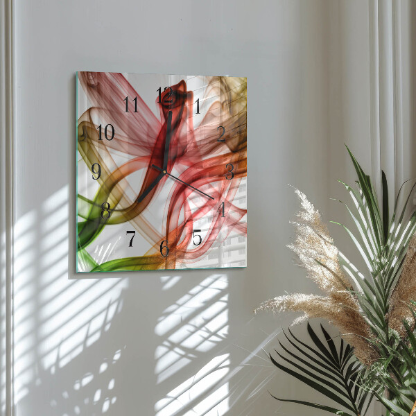 Vierkante glazen wandklok Abstractie