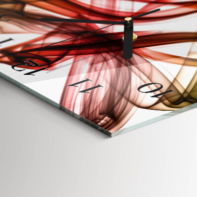 Vierkante glazen wandklok Abstractie