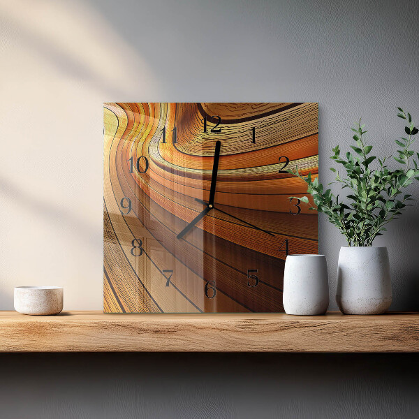 Vierkante glazen wandklok Abstractie