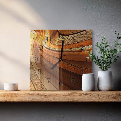 Vierkante glazen wandklok Abstractie