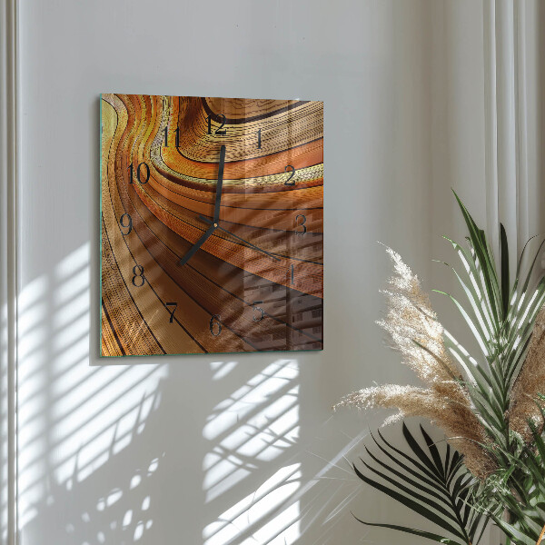 Vierkante glazen wandklok Abstractie