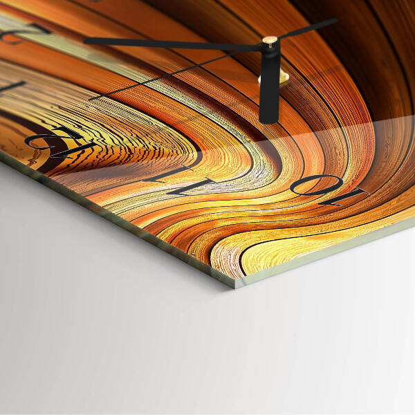 Vierkante glazen wandklok Abstractie