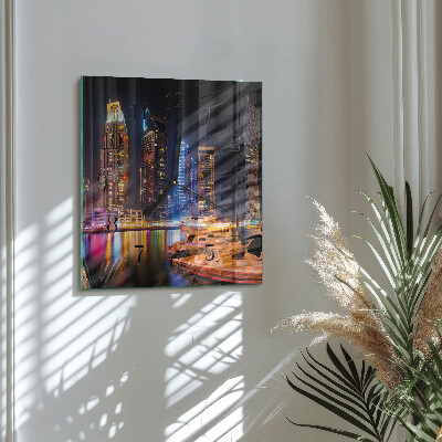 Vierkante glazen wandklok Horizon